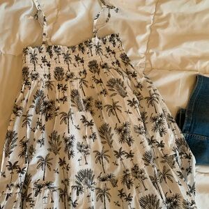 Black n white Sun dress of palm trees